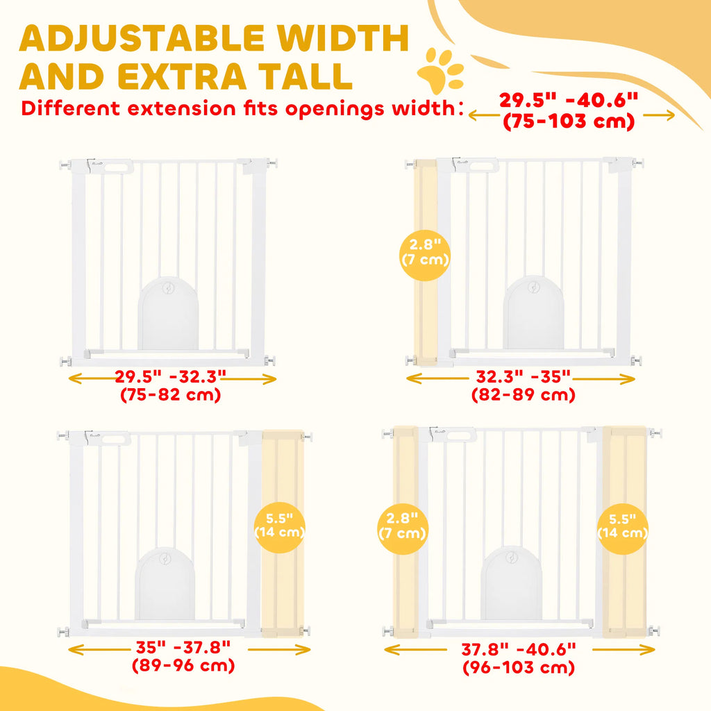 30" 41" Extra Wide Pet Gate Barrier with Small Door 30"H Dog Gate with Safety - Image 5