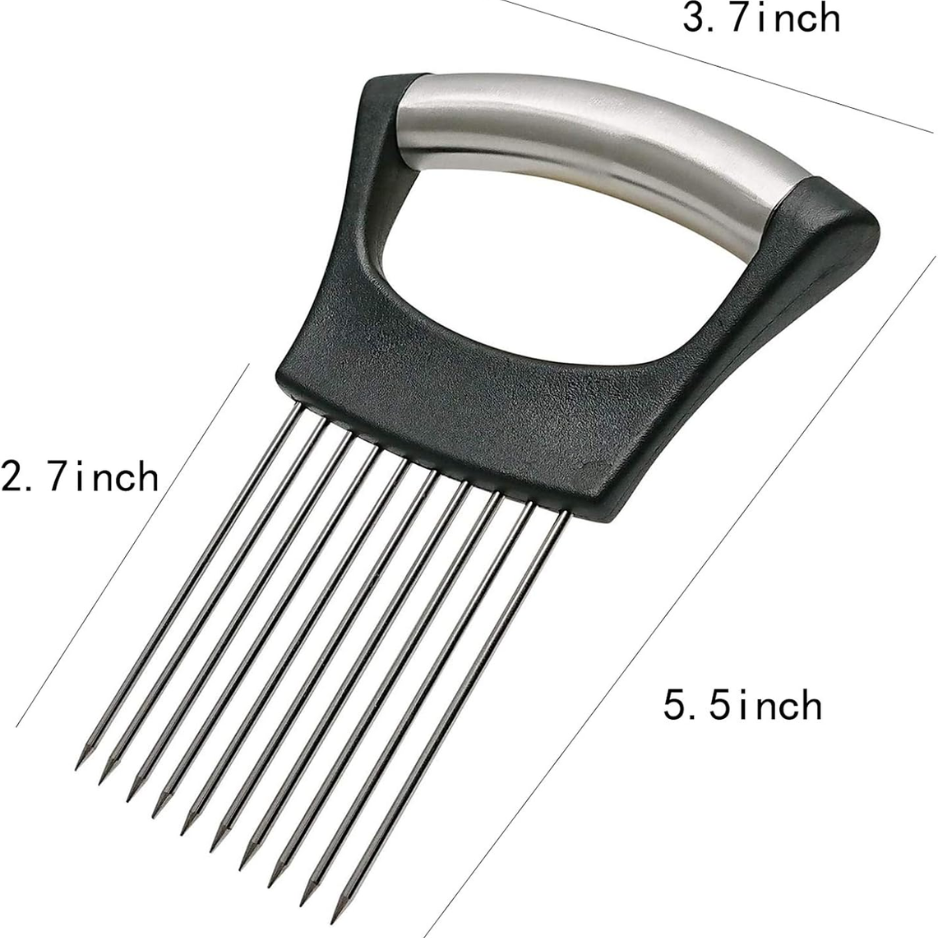 Stainless Steel Onion Holder & Veggie Slicer Multi Use Safety Cutter For - Image 2