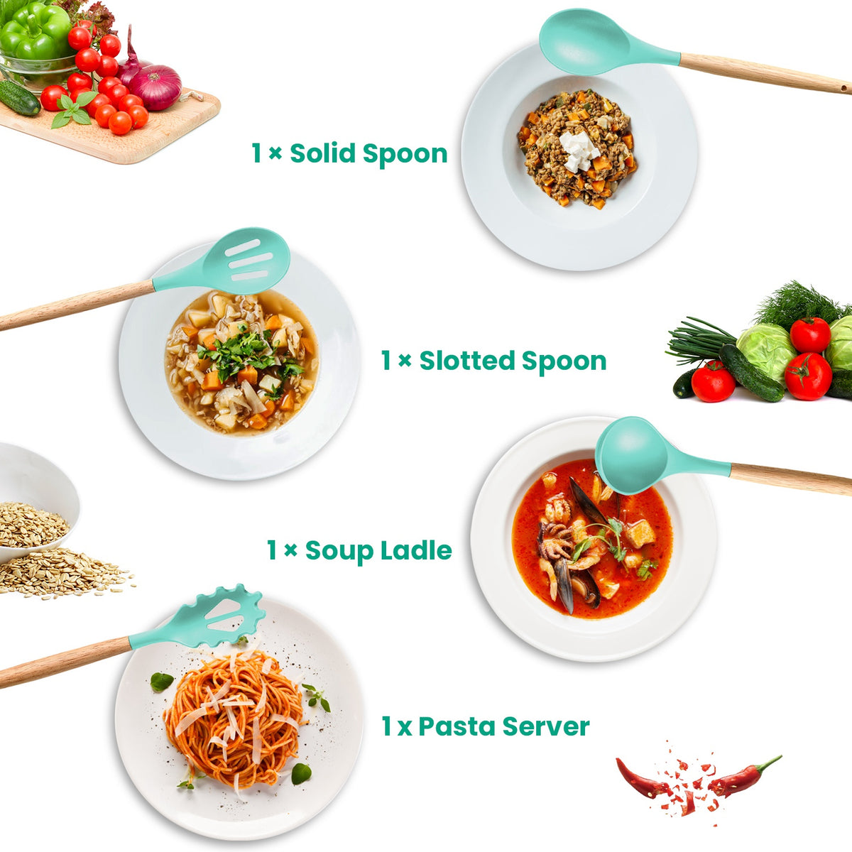 35 Piece Colors Options Set Of 35pcs Kitchen Cooking Utensils Spatula Baking Utensil - Image 9