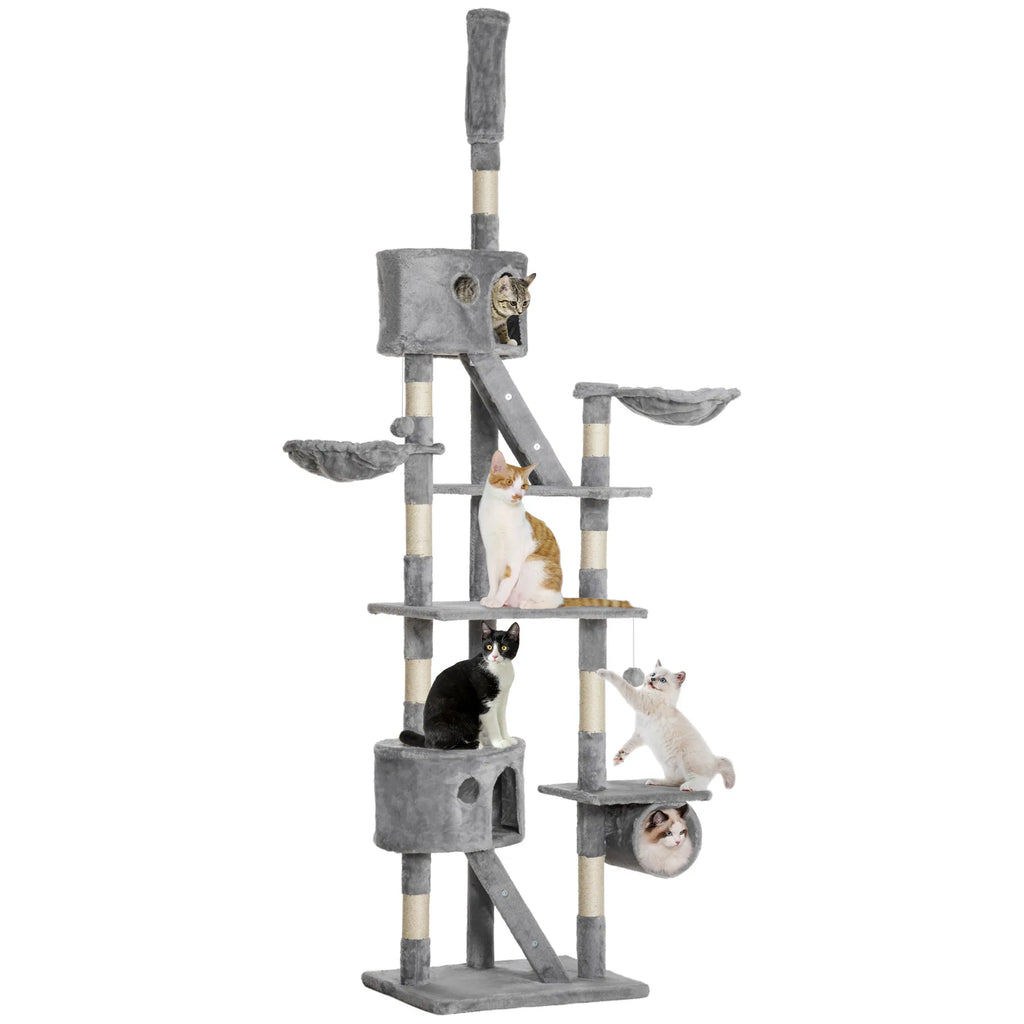 94" 102" Huge Cat Tree Ceiling High Cat Condo Scratching Post Activity Center - Image 2