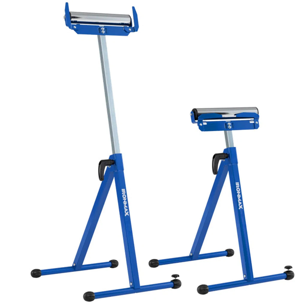 2 Pack Heavy Duty Metal Folding Roller Stand with Edge Guides Portable - Image 2