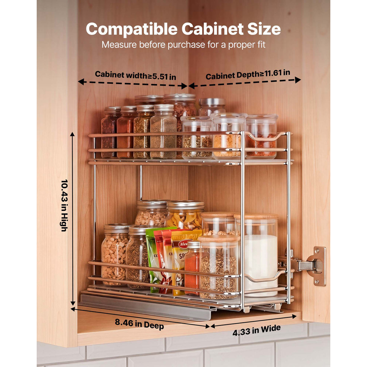 pull out spice rack organizer product angle 5