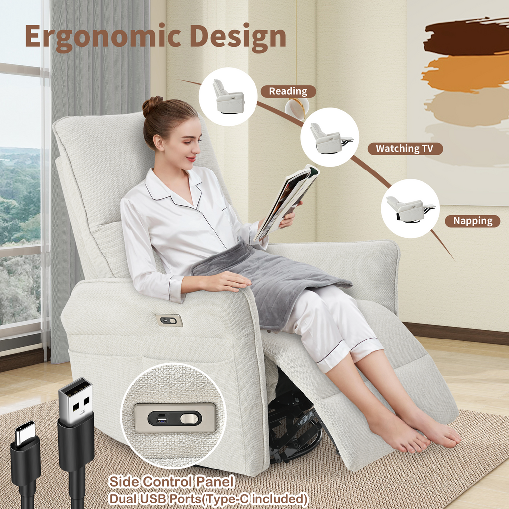 270° Power Swivel Rocker Recliner Chair for Adults Swivel Rocking Recliner - Image 4