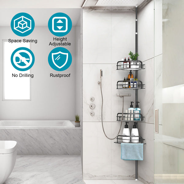 corner shower caddy tension pole product angle 9