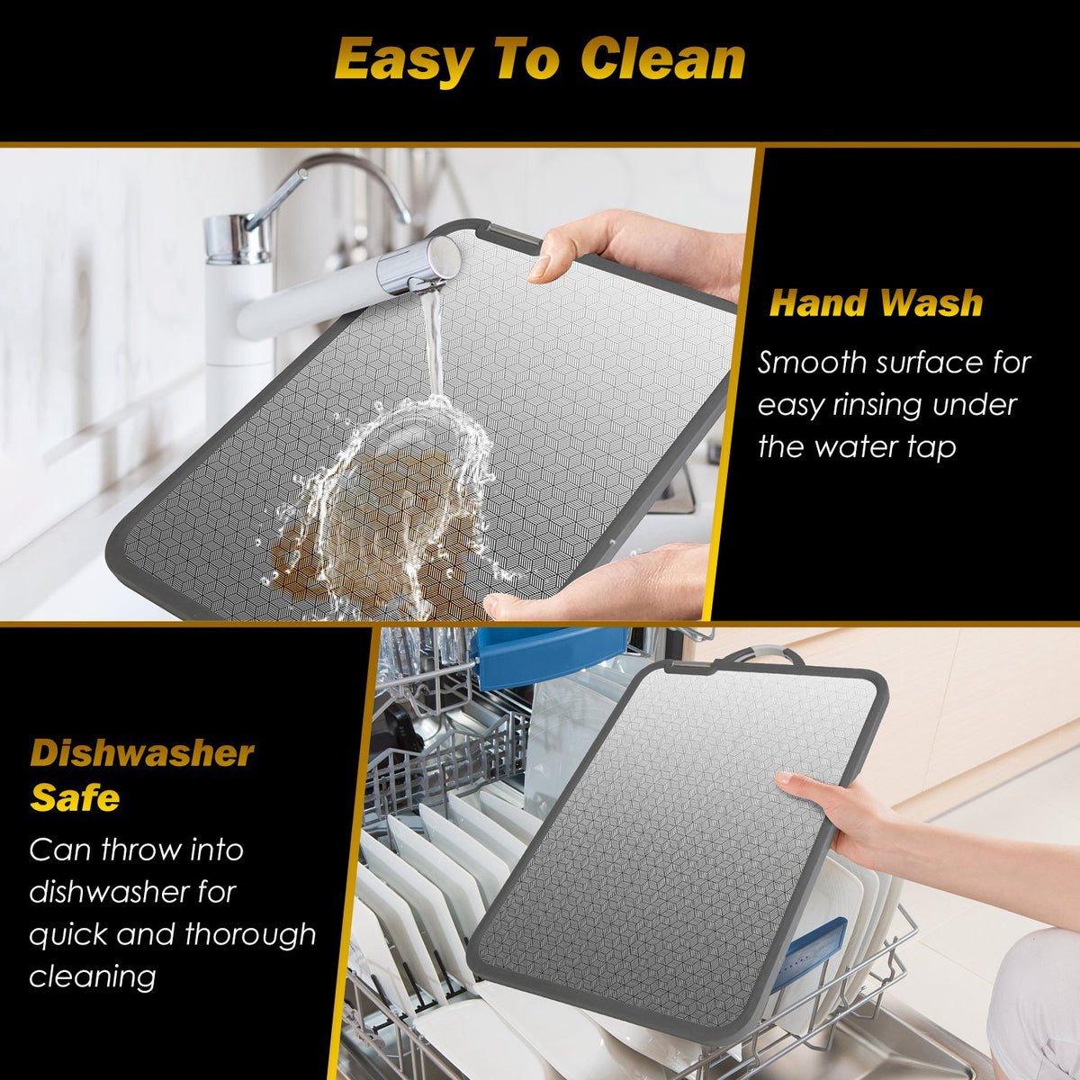 2 Piece 2pcs Double Sided Cutting Board Stainless Steel PP Chopping Lightweight - Image 10