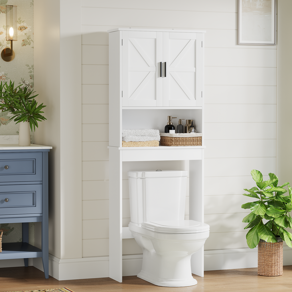 Over The Toilet Storage Cabinet With Adjustable Shelf Bathroom Space Saver - Main View