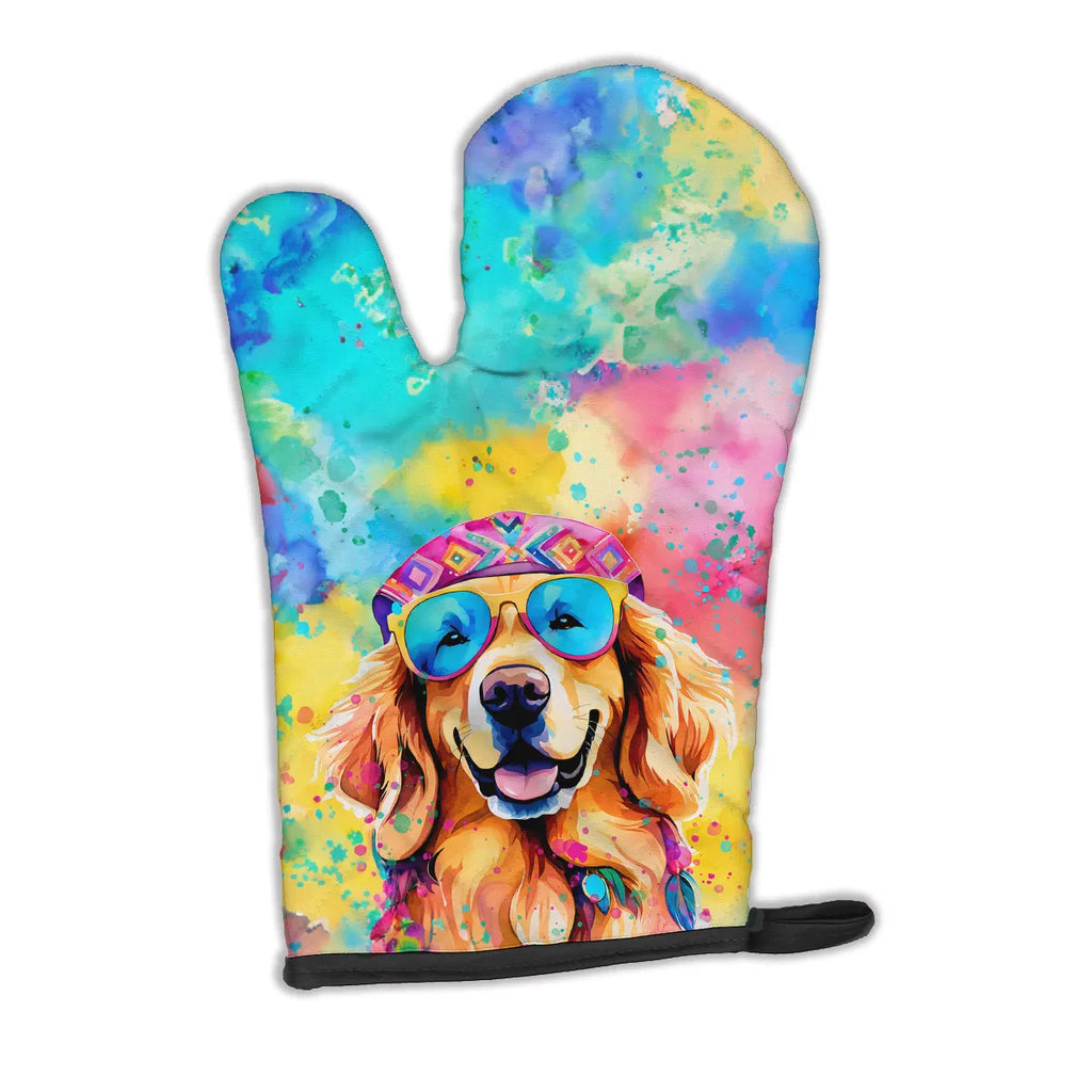 Golden Retriever Hippie Dawg Oven Mitt Heat Resistant Thick Oven Mitt for Hot