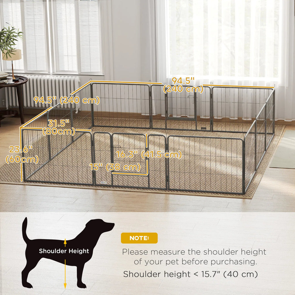 Dog Playpen 31.5"W Heavy Duty Metal Puppy Play Pen Pet Exercise Fences for - Image 3