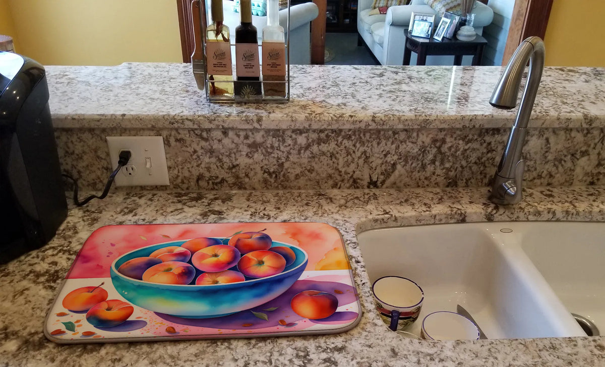 Colorful Peaches Dish Drying Mat Absorbent Dish Drying Mat Pad for Kitchen - Image 5