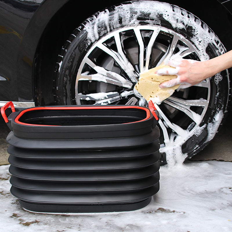 collapsible car trash bin and storage bucket