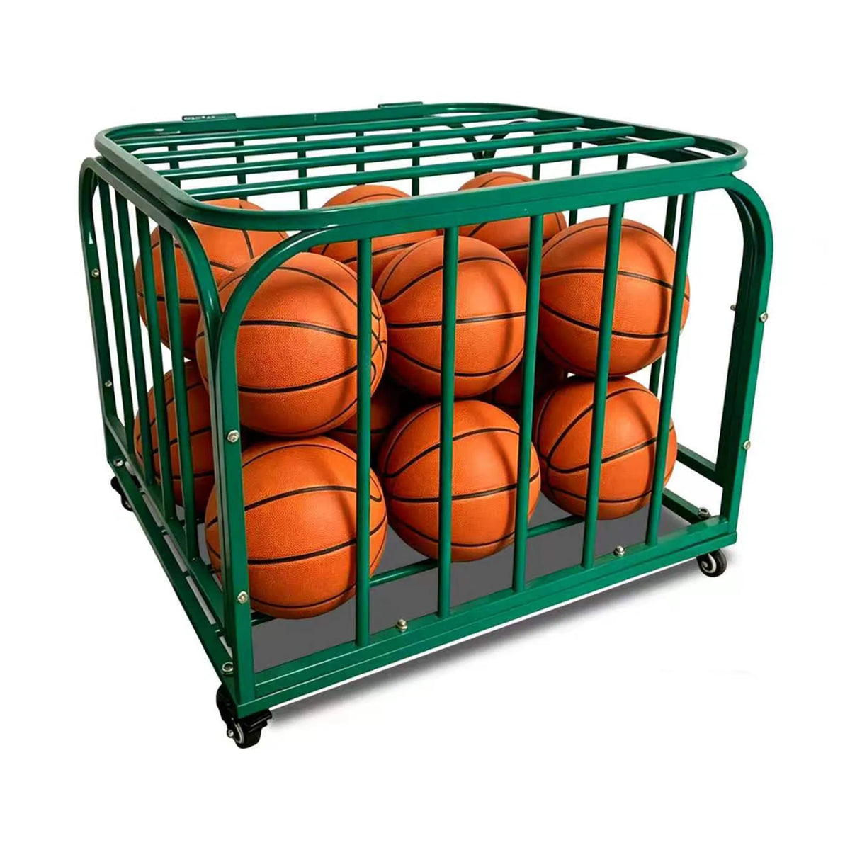 Ball Storage Cart Basketball or Volleyball Storage Bin with Wheels Basketball - Image 3
