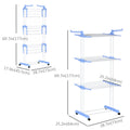 Foldable Clothes Drying Rack 4 Tier Steel Laundry Rack for Drying Clothes with