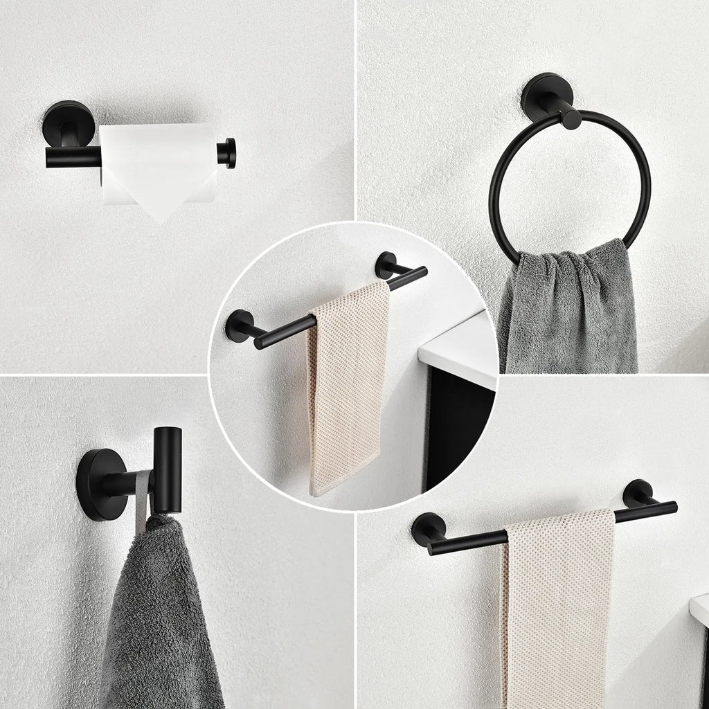 6 Piece Stainless Steel Bathroom Towel Rack Set Wall Mount RT - Image 2