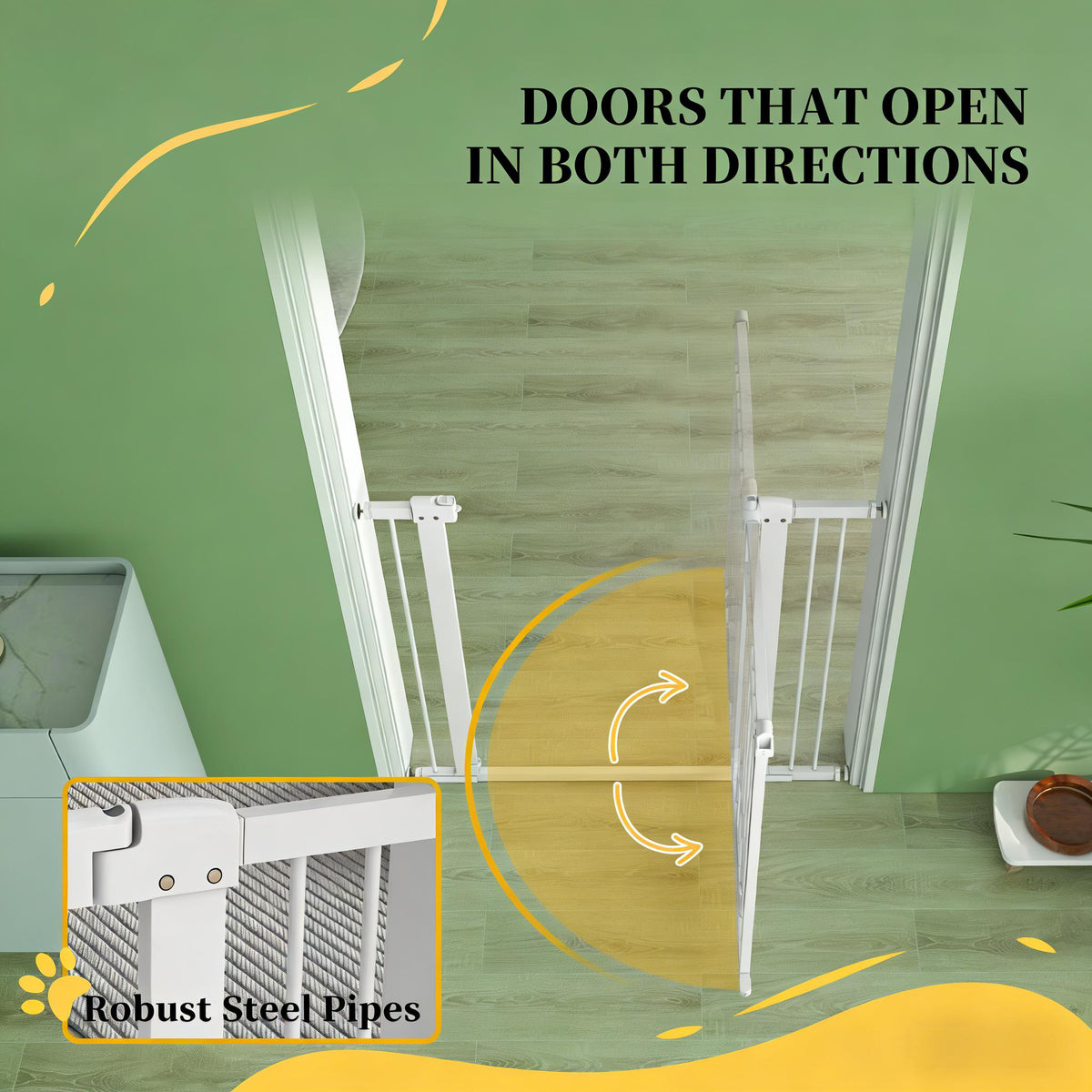 Pet Gate Extra Wide Walk Through Dog Cat Door