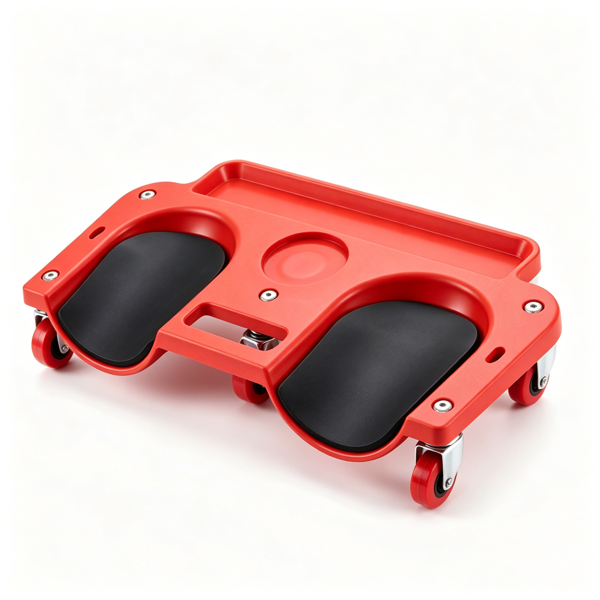 Red Rolling Knee Creeper With EVA Foam Cushioned Pads 300 LBS Capacity Garage
