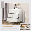 Drawer Chest 3 Drawer Storage Cabinet Unit with Metal Legs for Living Room