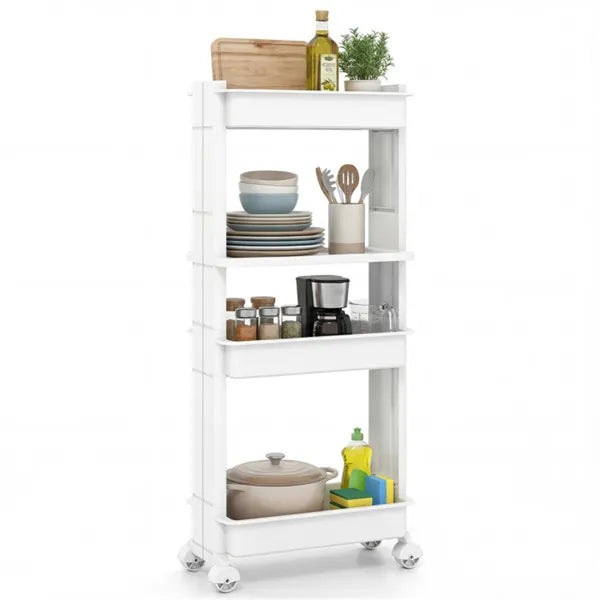 4 Tier DIY Rolling Storage Cart 15.5 X 9 X 40.5 With Detachable Ventilated - Image 3