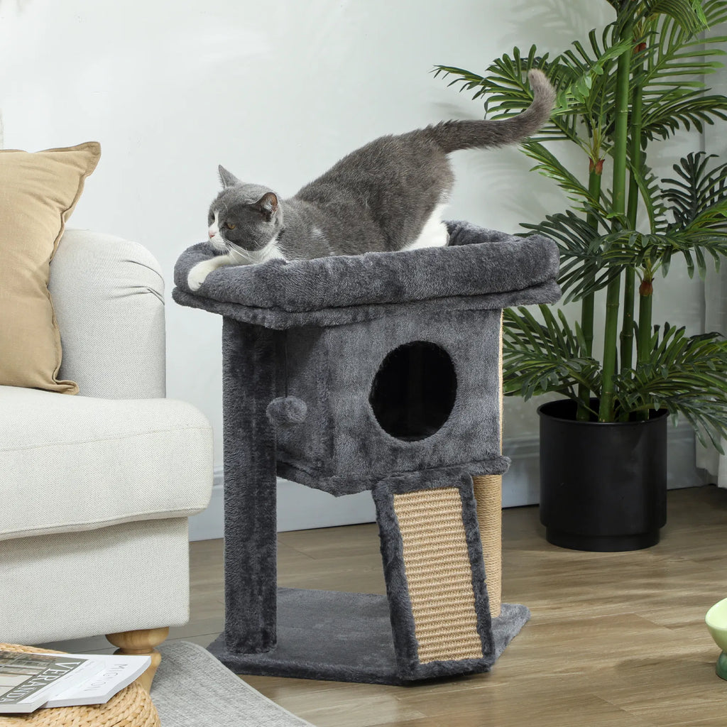 Cat Tree Small Cat Tower with Perch Scratching Post Cat Condo Toy Ball for - Image 4