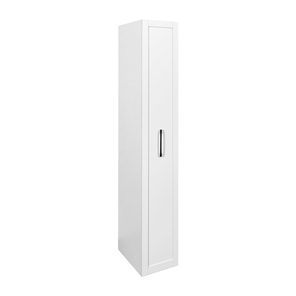 70-Inch Slim White Rolling Kitchen Storage Cabinet
