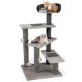37" tall Cat Stairs with Scratching Mats 3 Tier Perches Spring Ball &