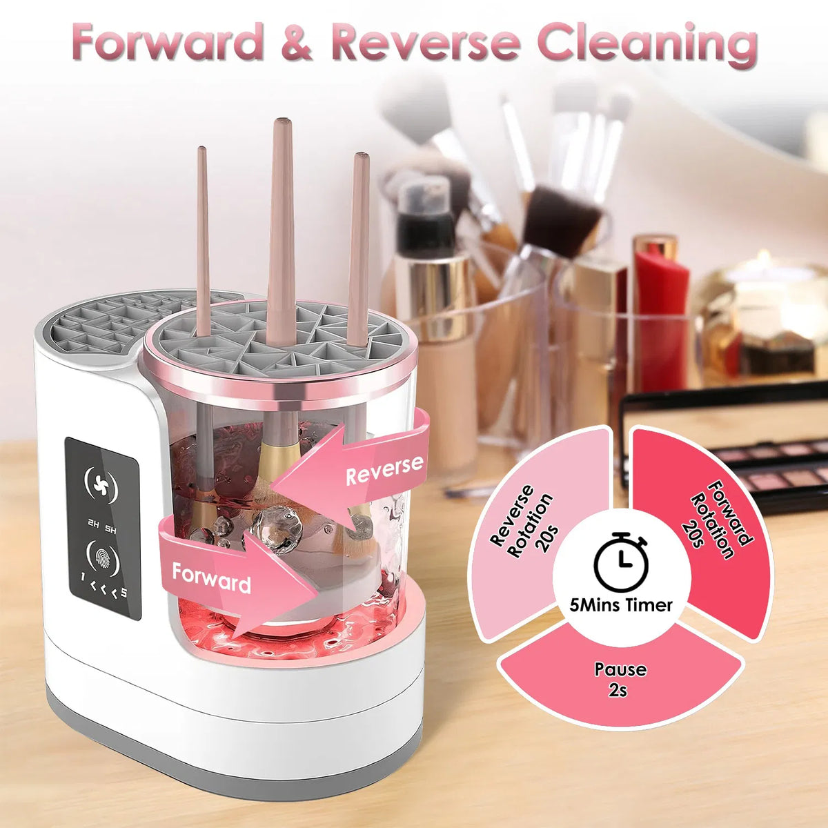 4 In 1 Electric Makeup Brush Cleaner USB Powered Automatic Brush Blender - Image 5