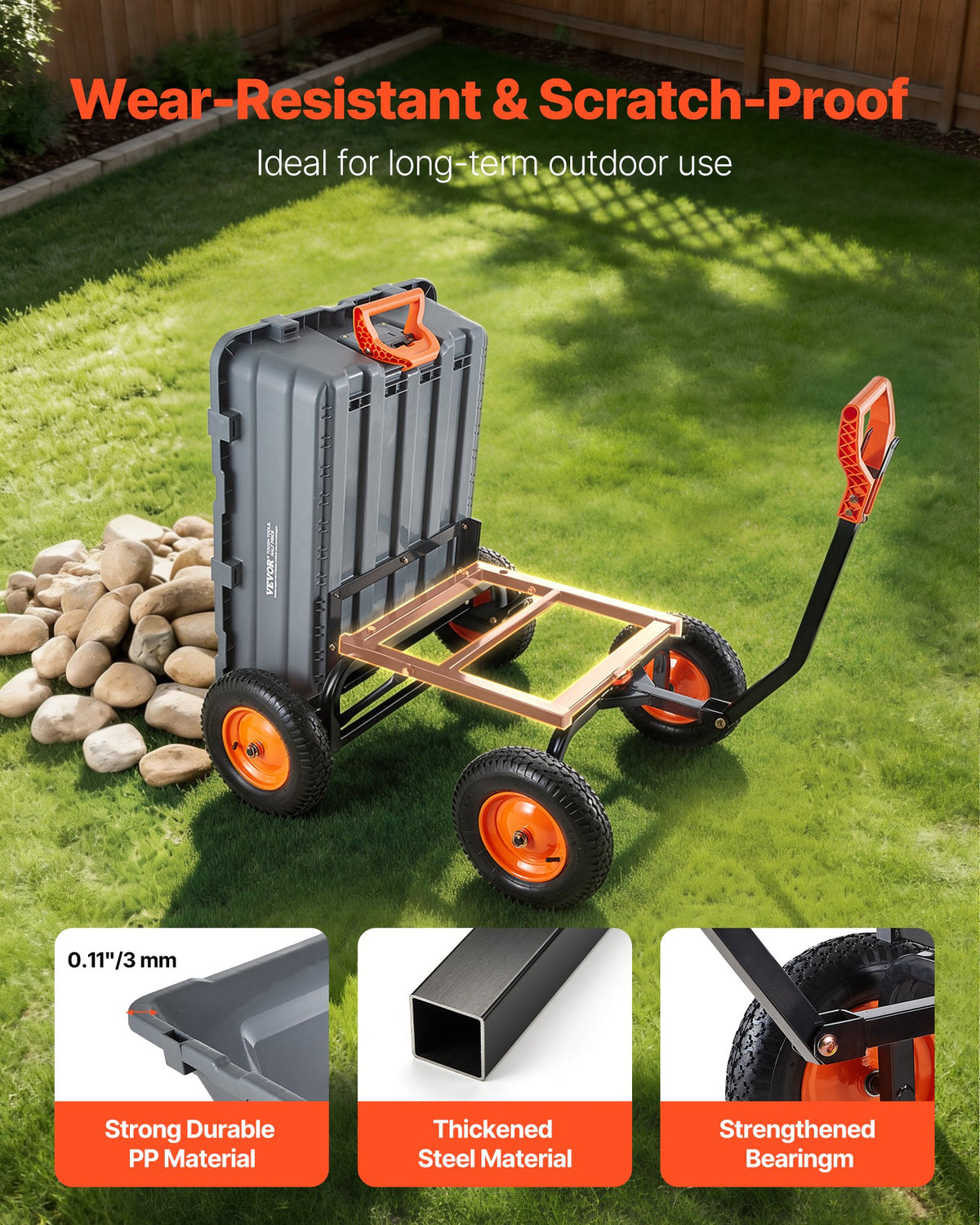 1500-lb heavy-duty poly garden dump cart product view 1