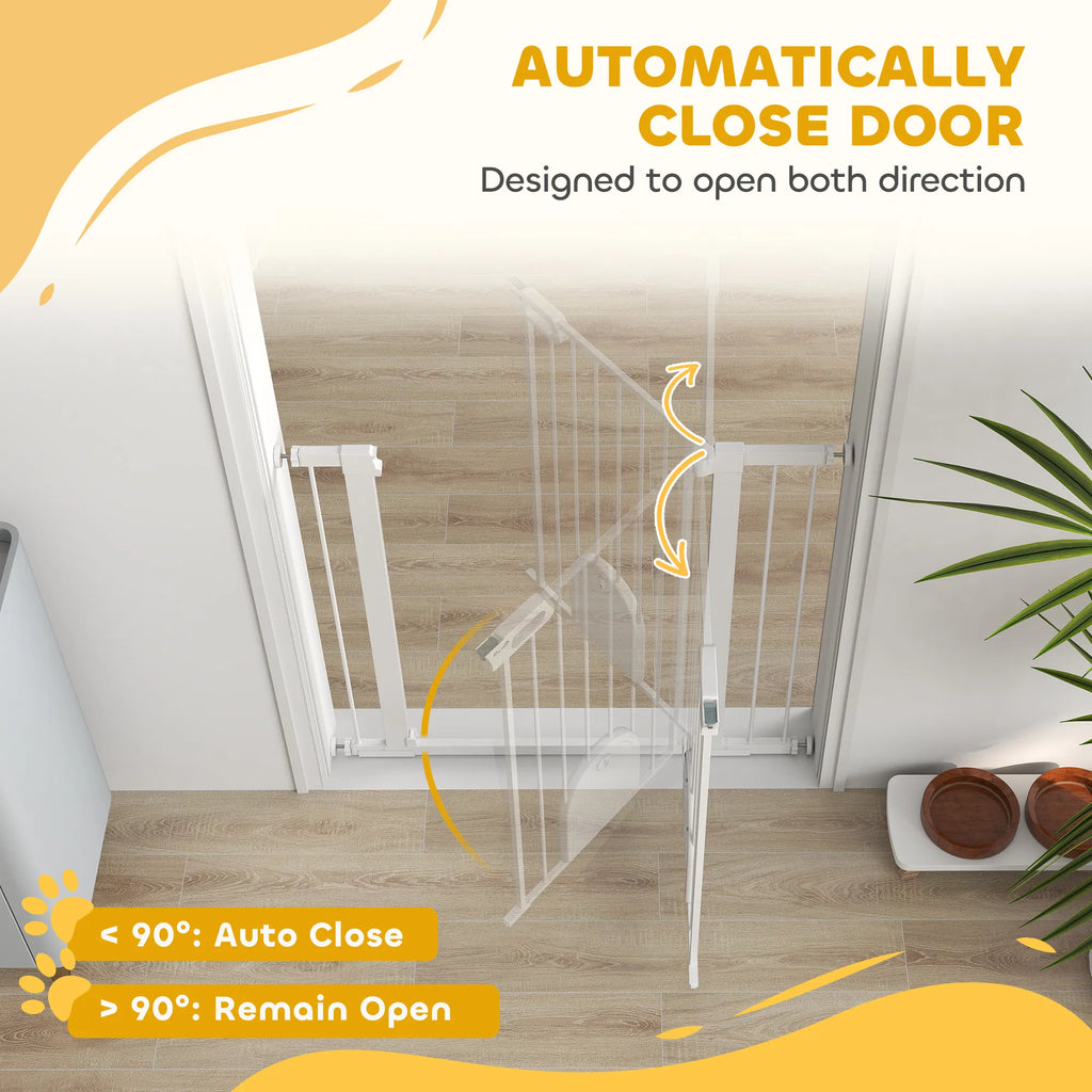30" 41" Extra Wide Pet Gate Barrier with Small Door 35"H Dog Gate with Safety - Image 4