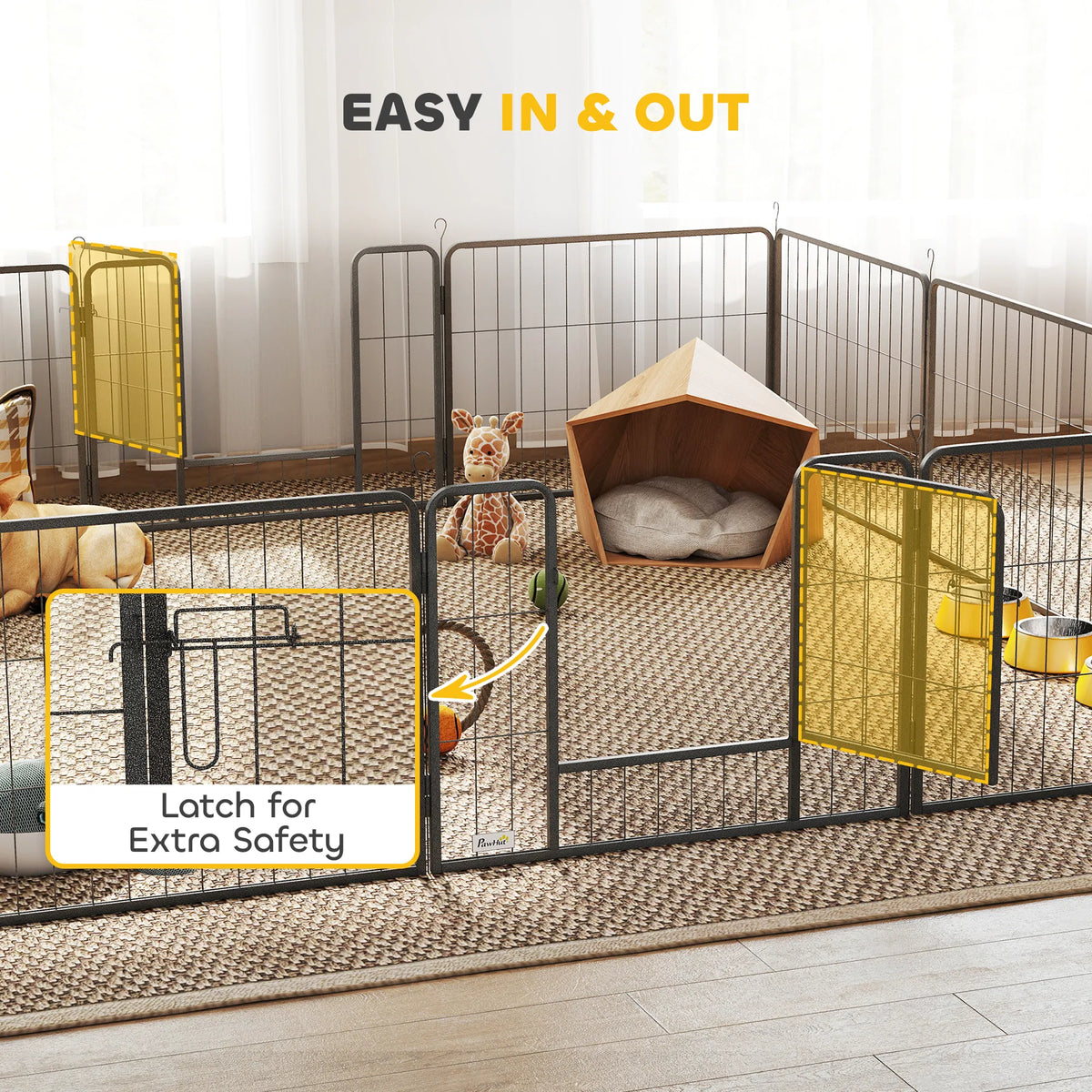 Dog Playpen 31.5"W Heavy Duty Metal Puppy Play Pen Pet Exercise Fences for - Image 5