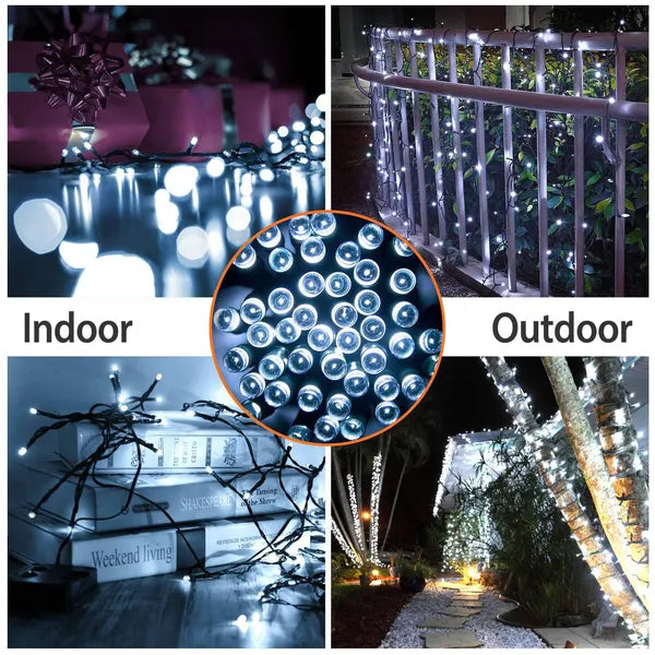 Solar String Lights LED Solar Power Fairy String Light 12M 100 LEDs 8 Lighting