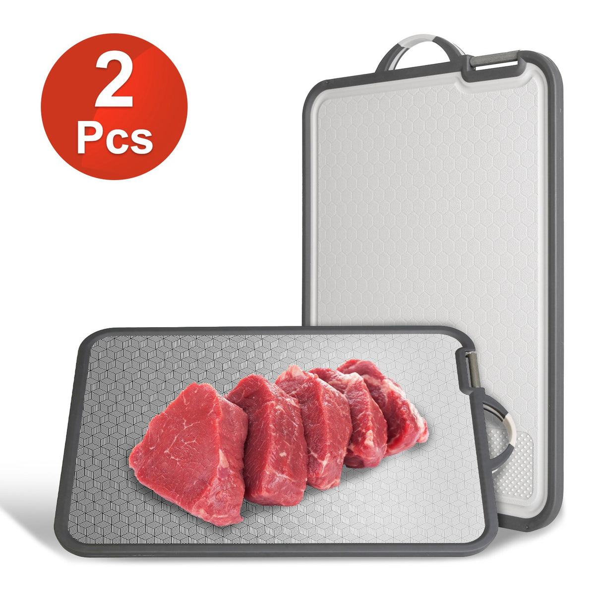 2 Piece 2pcs Double Sided Cutting Board Stainless Steel PP Chopping Lightweight
