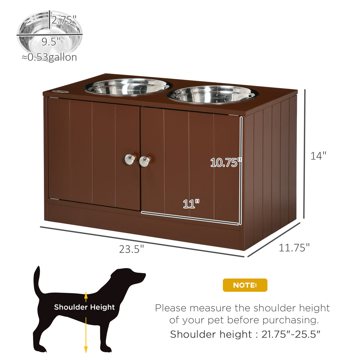 Elevated Dog Bowls With Storage Cabinet Raised Dog Bowl Stand Pet Food Bowl - Image 3