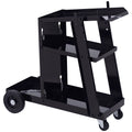 Welding Workhorse: Heavy Duty 3 Tier Welder Trolley Cart with Safety Chain Black
