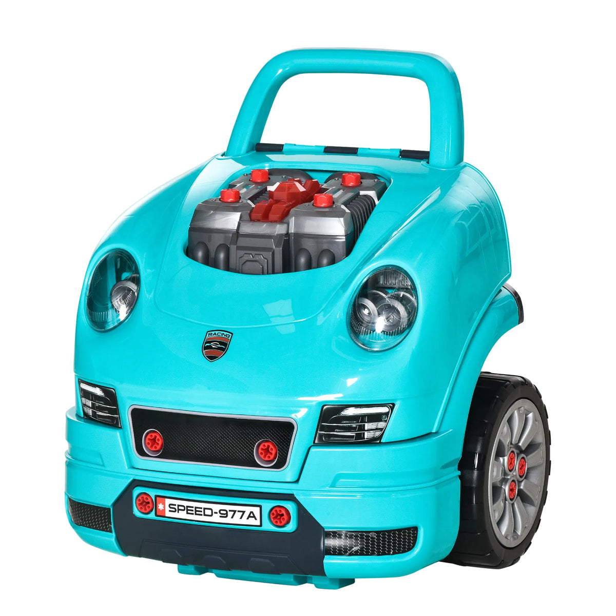 Mechanic Kids Truck Engine Toy Set Car Service Play Set Teal