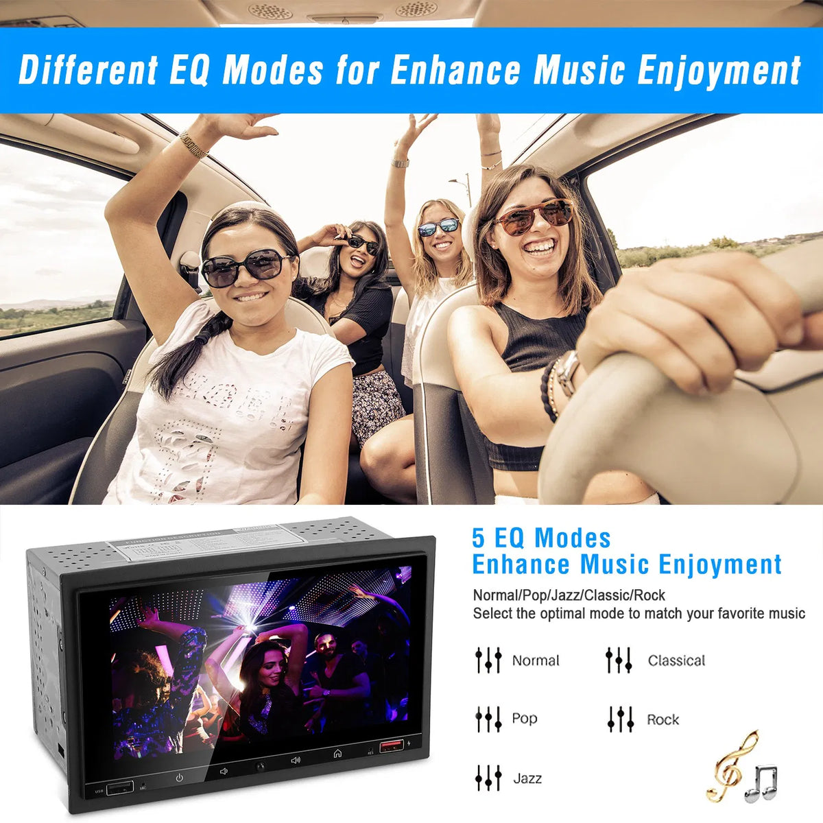 7In Universal Wireless Car MP5 Player 1080P Video Player Stereo Audio FM Radio - Image 2