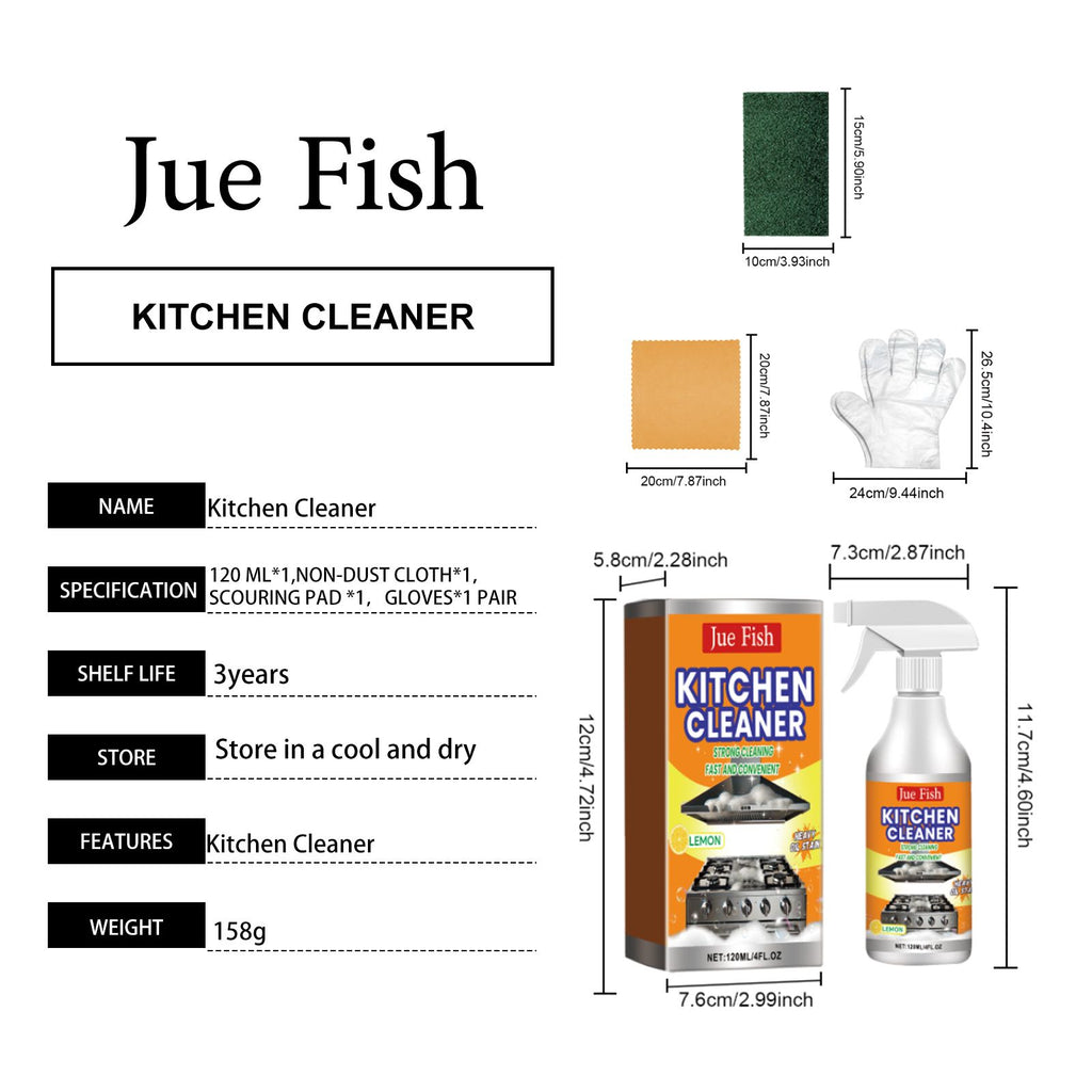 JUE FISH Kitchen Grease Cleaning Kit 120 ml with Tools - Image 2