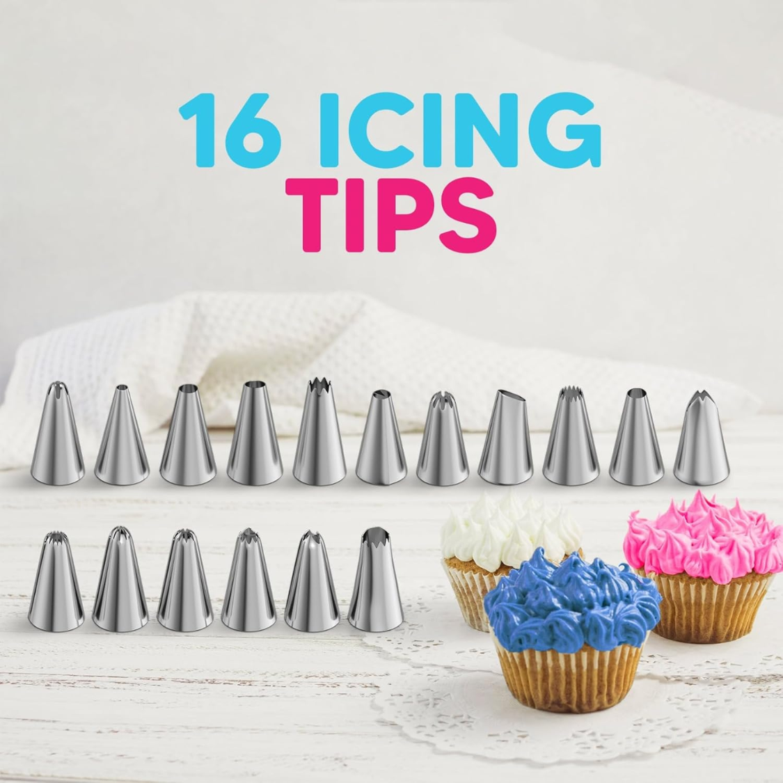 Piping Bags And Tips Set 11.8 Inch 100 Anti Burst Piping Bags 124 Pcs Cake - Image 2