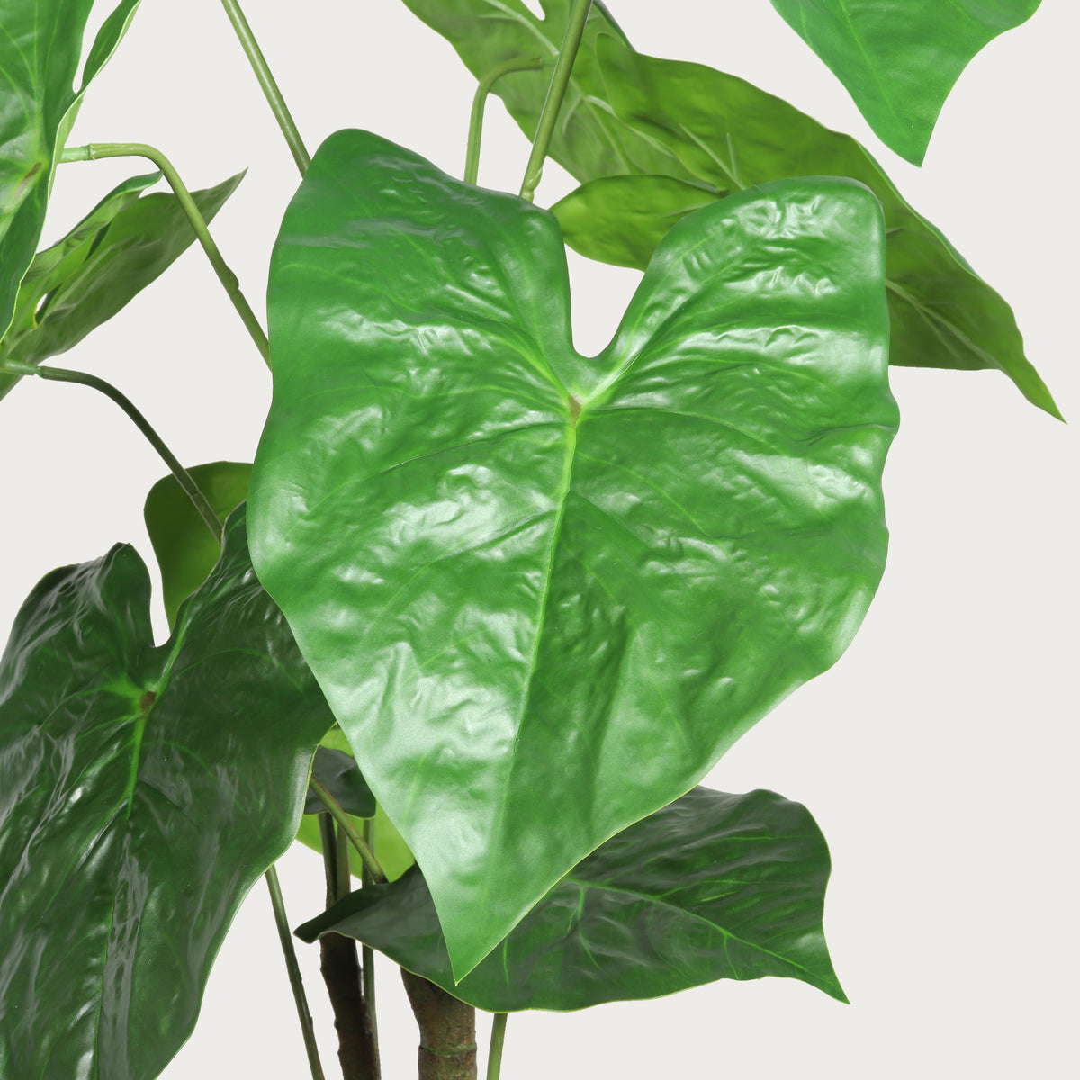 30'' Artificial Tropical Alocasia Leaf Plant With White Pot 2pc/set - Image 5