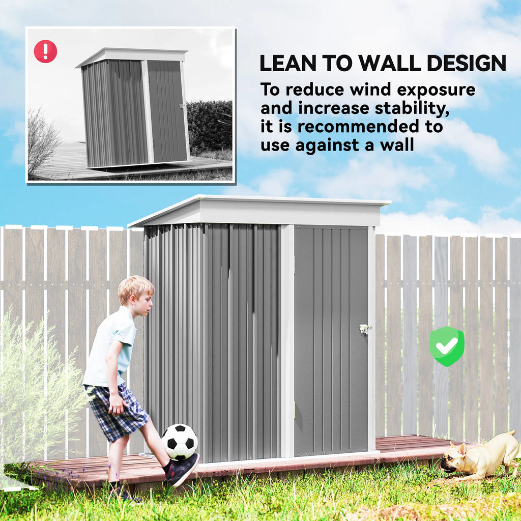 Outdoor Storage Shed Steel Lean to Shed with Adjustable Shelf Lock Gloves - Image 5