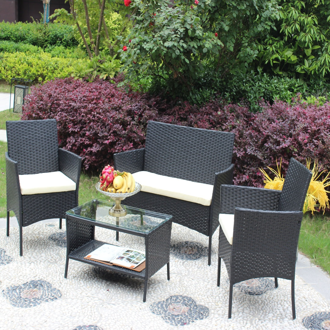 4-Piece Rattan-Style Patio Furniture Set