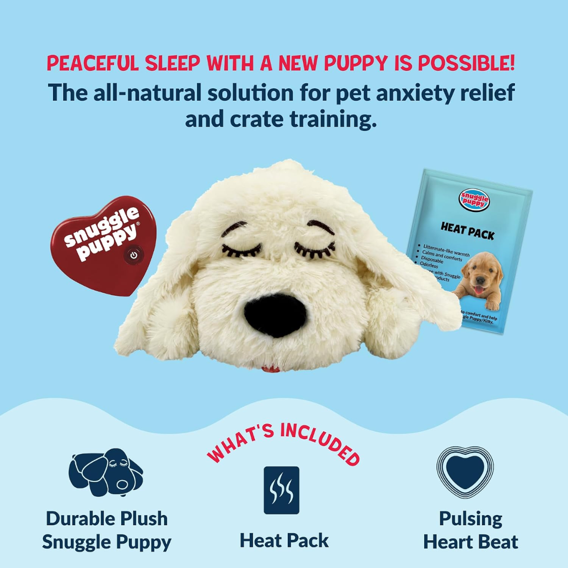 Heartbeat Dog Toy For Puppies Real Feel Heartbeat Calming Sleep Aid And Crate - Image 2