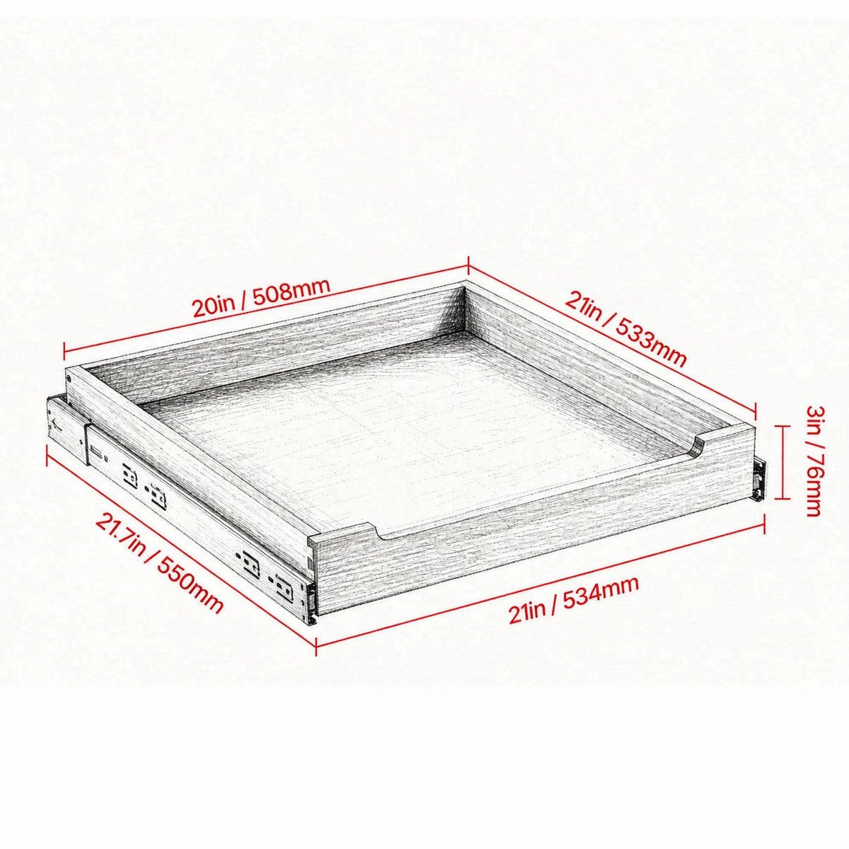 20" x 21" 20" 21" Pull Out Cabinet Organizer Soft Close Slide Shelf For Kitchen - Additional View 5