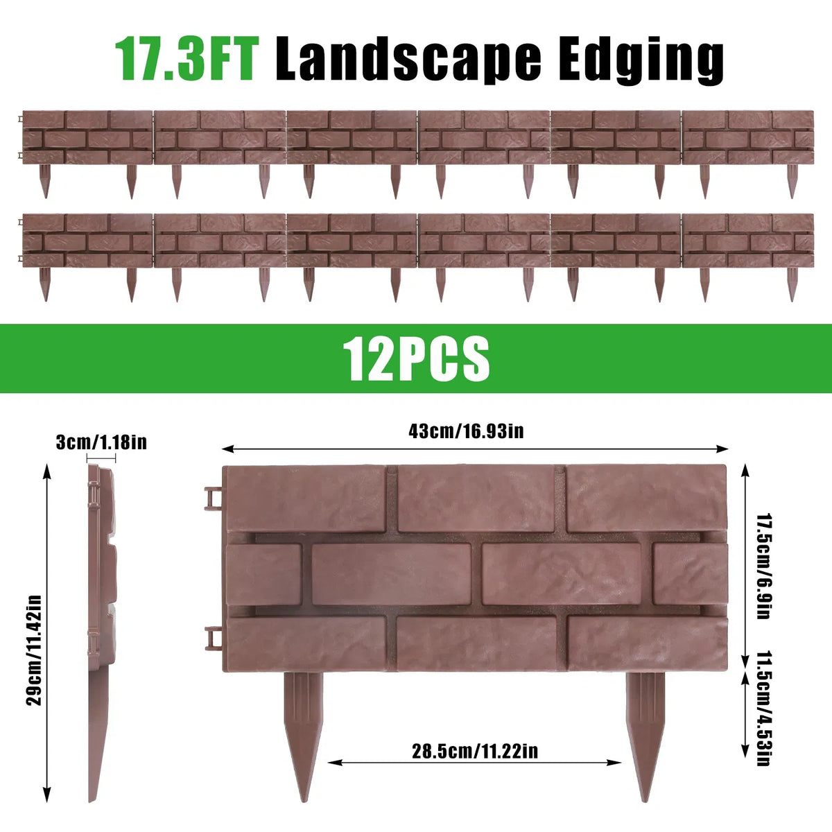 Easy Install Snap in Garden Landscape Edging Flexible Angle Adjustable Stone - Image 2