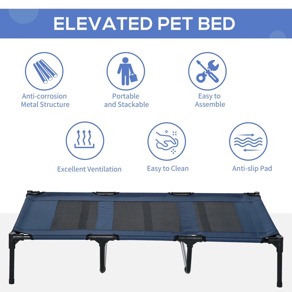 48" X 36" X 9" Elevated Pet Bed with Carrying Bag Dark Blue - Image 4