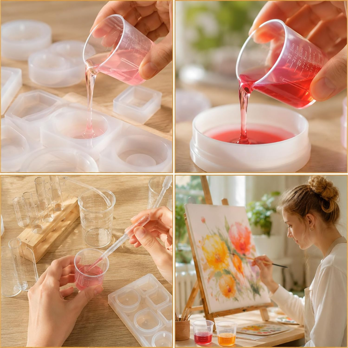 Mini Liquid Measuring Cups Graduated Beakers For Precise Measuring & Mixing