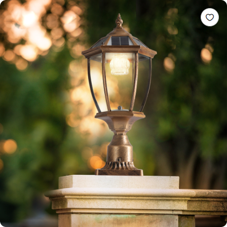 20 Golden Solar Powered LED Outdoor Lantern Vintage Garden Light With Elegant