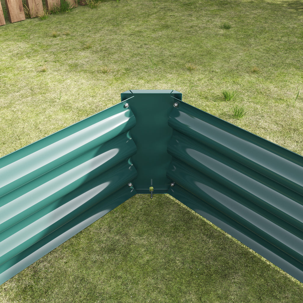 2PCS Green 8×4×1ft Metal Raised Rectangle Garden Planter Beds - Image 4