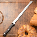 10 Inch Luxury Mirror Polished Carbon Steel Kitchen Bread Knife With Wooden Handle