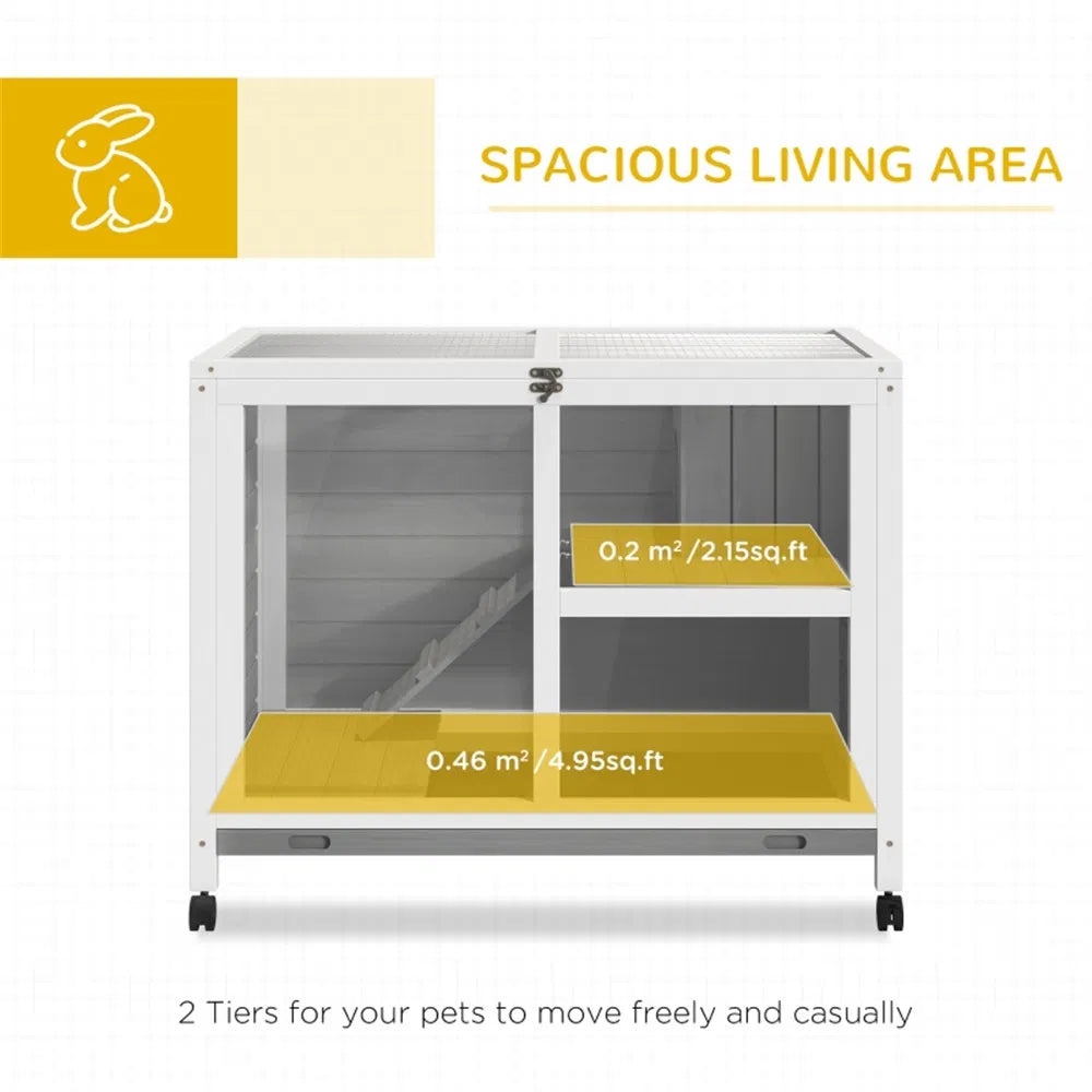 Pet cage /Wood Rabbit Hutch Gray ( Amazon Shipping)(Prohibited by WalMart) - Image 2