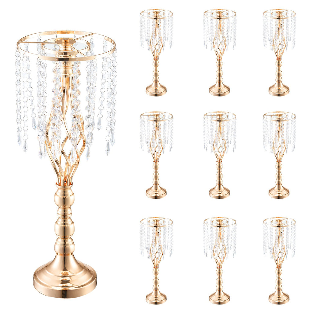 10PCS 55cm/21.65” Tall Crystal Wedding Flower Stand Vase For Party Decor - Image 5