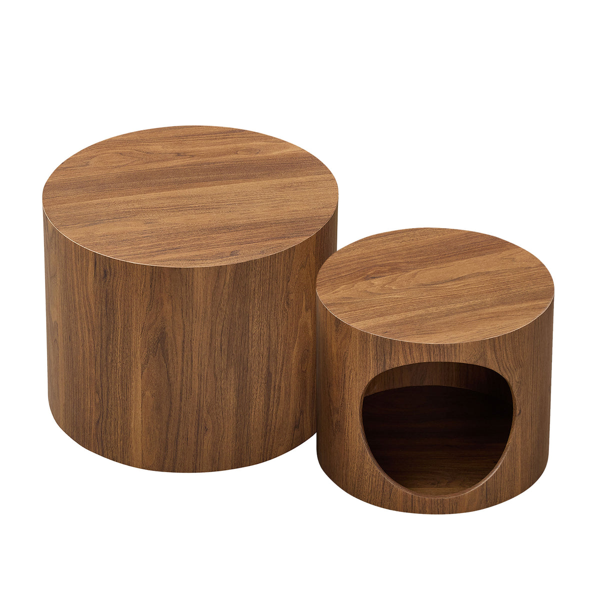 Cat Nest Nesting Stool Set Round Nesting Coffee Table Set of 2 for Living